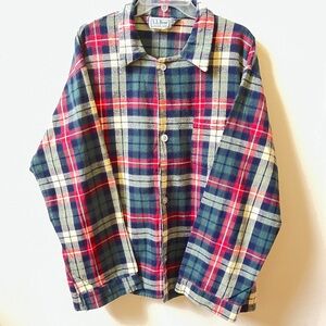 L.L. Bean Multicolor Plaid XL Pajama Top